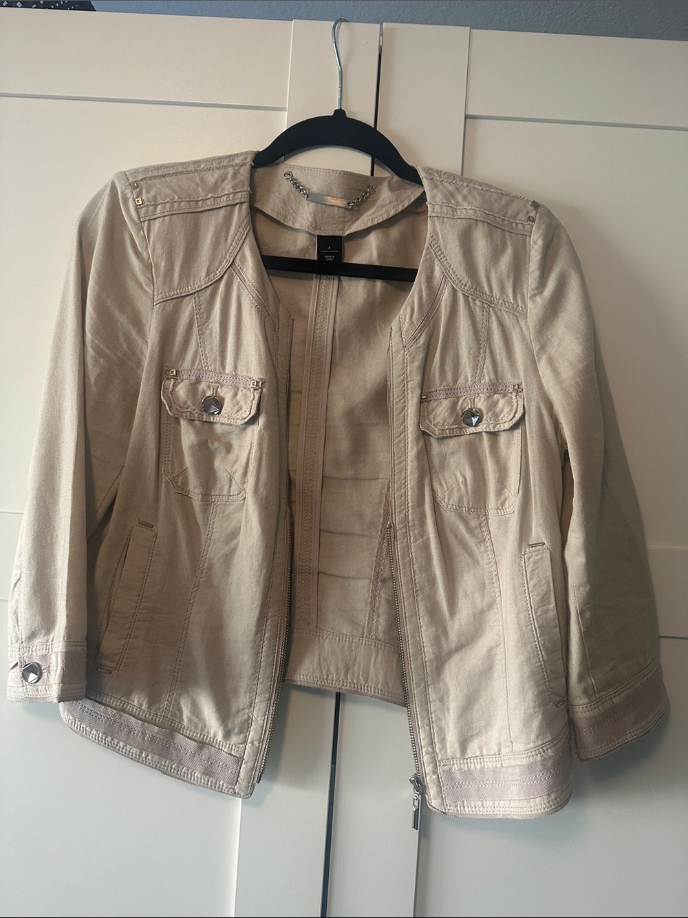 White House Black Market Khaki short Utility Jacket